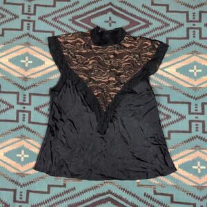 Y2K LORÉ 100% silk lace tank whimsigoth dark coquette sirencore Small
